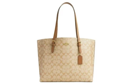 Женская сумка Coach Mollie, холщовая с кожей, светло-хаки