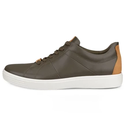 Ecco Leather Low top Skateboard Shoes Men's Army Green зеленый