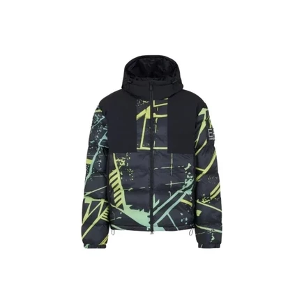 Мужской пуховик Emporio Armani EA7, черно-цветочный