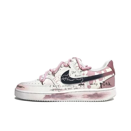 Женские кеды Nike Court Vision 1, бело-розовые