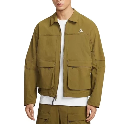 Nike Jackets Men's Anti Aircraft Gun Olive Green/Coal Black/Mountain White Lapel Moderate Others anti-aircraft gun olive green/coal black/mountain white