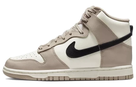 Женские высокие кеды Nike Dunk High, серо-бежевые