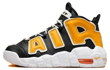 Детские кроссовки Nike Air More Uptempo, черно-оранжево-белые