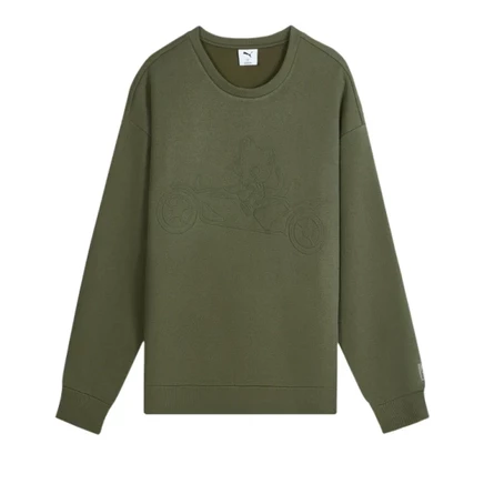 Свитшот Puma Neko San FW25, унисекс, оливковый