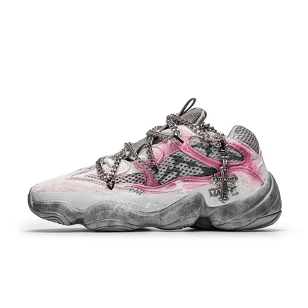 Adidas Yeezy 500 Cracked Life Cushioning Slip Resistant Cushioning Slip Resistant Low top Chunky Sneakers Unisex red gray