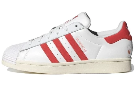 Женские кеды Adidas Superstar Valentine 2024, бело-красные