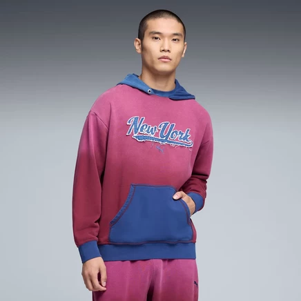 Мужское худи Puma x NYC, рубиновое с шиммером