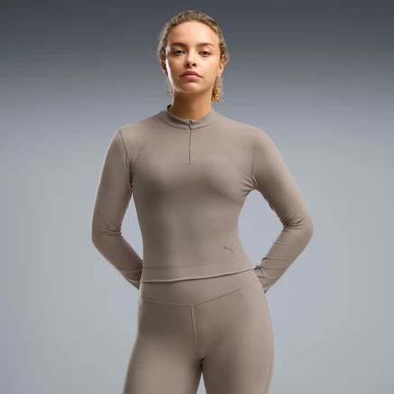 Женский спортивный топ Puma Cloudspun на молнии, серый
