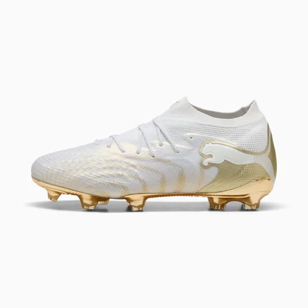 Мужские бутсы Puma FUTURE 9 ULTIMATE, бело-золотые/черные