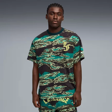 Мужская футболка Puma LaFrancé Supply оверсайз, зелёный принт