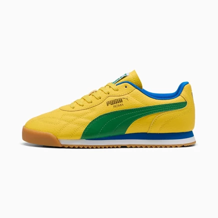 Мужские кроссовки PUMA ROMA Anniversario, желто-зелёно-синие
