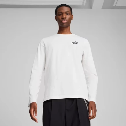Мужской лонгслив Puma Essentials с вышитым логотипом, белый