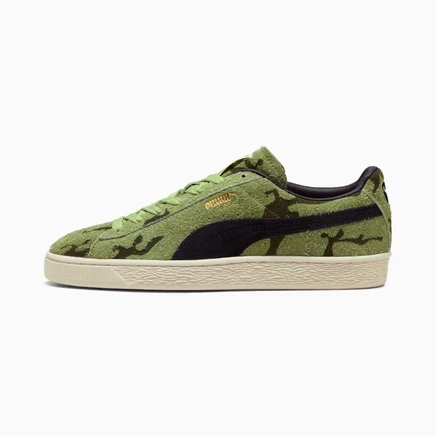 Мужские кроссовки PUMA Suede Flock, зеленые