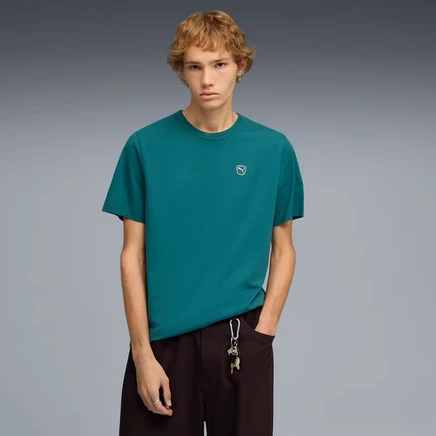Мужская футболка Puma Elevated Essentials, изумрудная