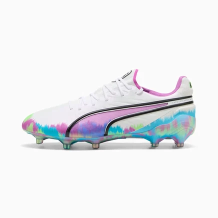 Женские бутсы Puma KING ULTIMATE Brilliance, белые/синие/малиновые/зеленые
