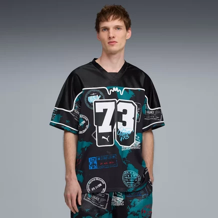 Мужская баскетбольная майка Puma Around The World, черная с принтом