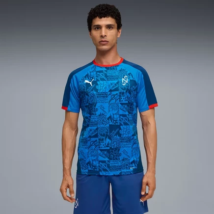 Мужская игровая футболка Puma Neymar Jr Playmaker, ярко-синяя, белая, ультра-синяя
