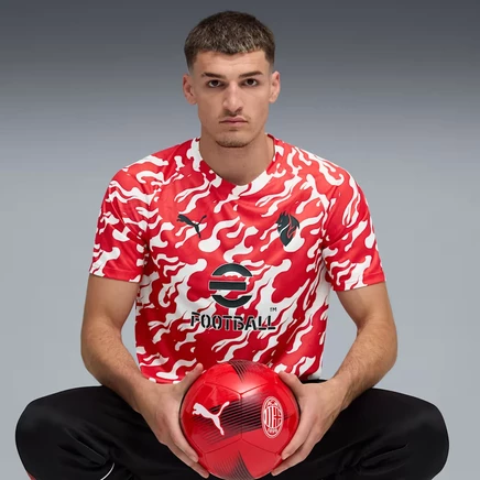 Мужская разминочная футболка Puma AC Milan Prematch, бело-красная