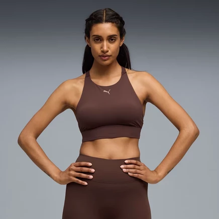 Женский спортивный бюстгальтер Puma Shapeluxe High Neck, шоколадный