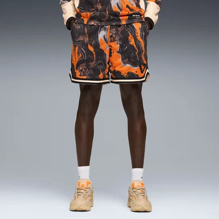 Мужские шорты Puma LaFrancé Heem 6″, оранжевый принт