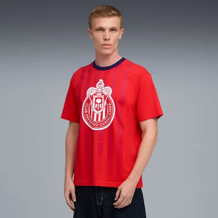 Мужская футболка Puma Chivas с фирменным принтом, красная