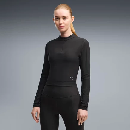 Женский спортивный топ Puma Cloudspun на молнии, черный