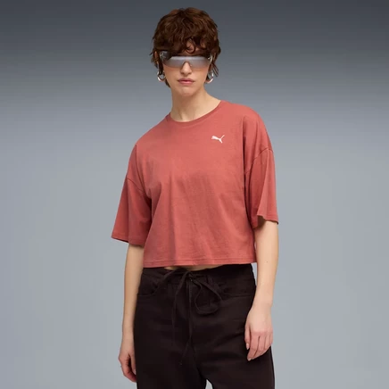 Женская укороченная футболка Puma PUMA Wardrobe Essentials, красная