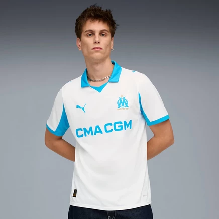 Мужская футболка Puma Olympique Marseille 25/26, бело-голубая
