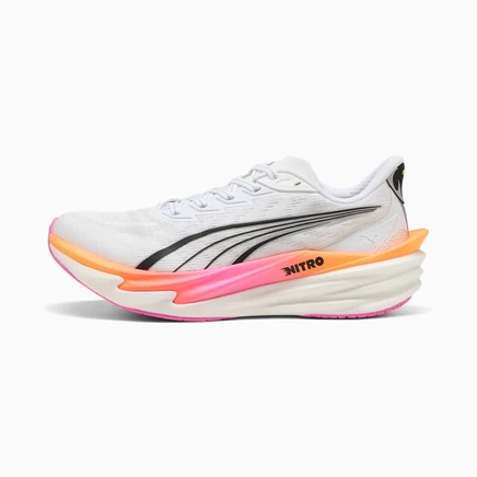 puma white-poison pink-glowing red