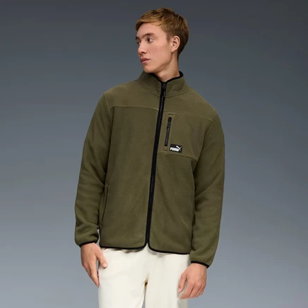 Мужская флисовая куртка Puma Polar Fleece, зеленая/коричневая