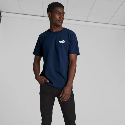 Мужская футболка Puma Essentials из 100% хлопка, темно-синяя