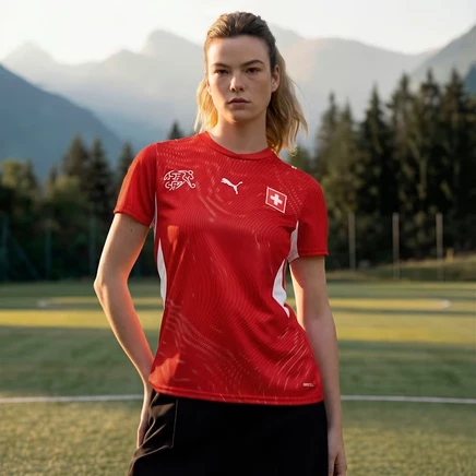 Женская футболка Puma Switzerland Home, красно-белая