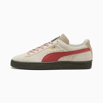 Кроссовки Puma Suede Fuzzy, белые с коричневой подошвой