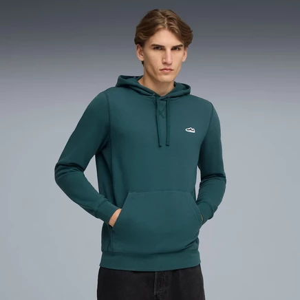 Мужское худи Puma Wardrobe Essentials Suede с капюшоном, зеленое