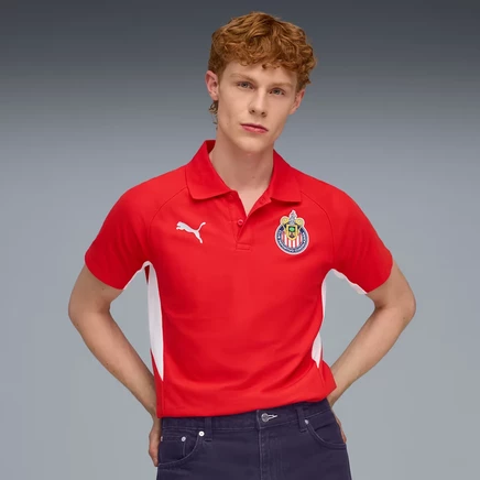 Мужское поло Puma CD Guadalajara Chivas, красно-белое