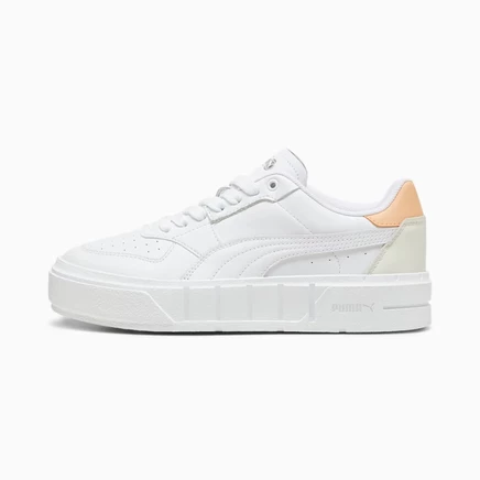 Женские кеды Puma Cali Court кожаные, бело-персиковые