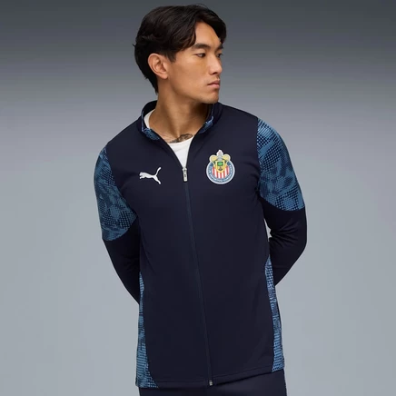 Мужская тренировочная куртка Puma CD Guadalajara Chivas, тёмно‑синяя/серебристая