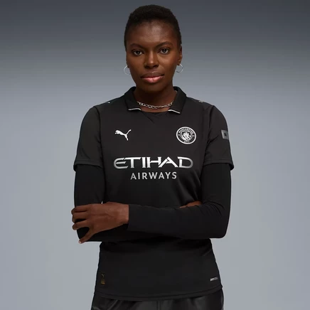 Женская игровая футболка Puma Manchester City 25/26 гостевая, черная