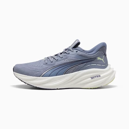 Женские беговые кроссовки puma magnify nitro 3, серо‑лилово‑серебристые
