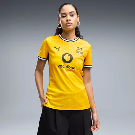 Женская футбольная футболка Puma Borussia Dortmund Home, желто-черная