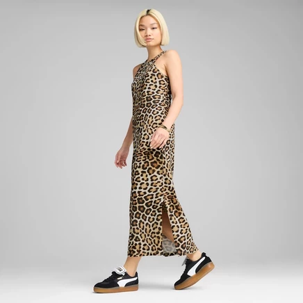 Женское платье Puma Leopard Luxe, снежно-белое
