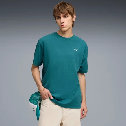 Мужская футболка Puma Elevated Essentials свободного кроя, ледяно-изумрудная