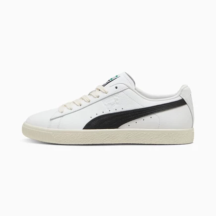 Кеды Puma Clyde Leather, бело-черно-молочные