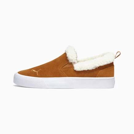 Женские слипоны Puma Bari Comfort Shearling с мехом, бежево-белые