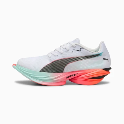 Женские кроссовки Puma FAST-R NITRO 3, бело-красно-мятные