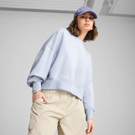 Женский оверсайз свитшот Puma Wardrobe Essentials, серо-голубой