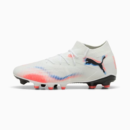 Футбольные бутсы Puma FUTURE 8 MATCH, белые/черные/светящиеся красные