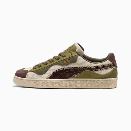 Кроссовки Puma Basket Trippy Camo, бело-оливково-коричневые