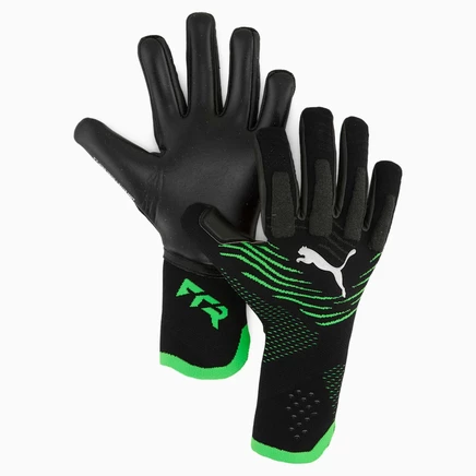 Перчатки вратарские Puma Future NC, черно-серые/флюро-зелёные