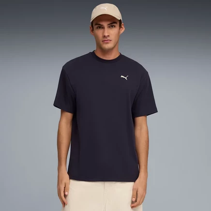 Мужская футболка Puma Elevated Essentials свободного кроя, темно-синяя